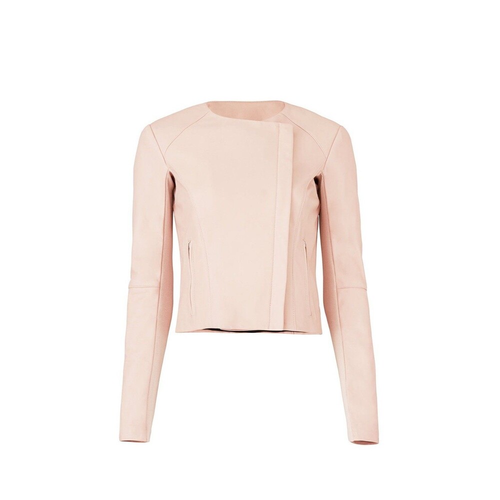 Reformation Veda Blush Real Leather Jacket Sz S